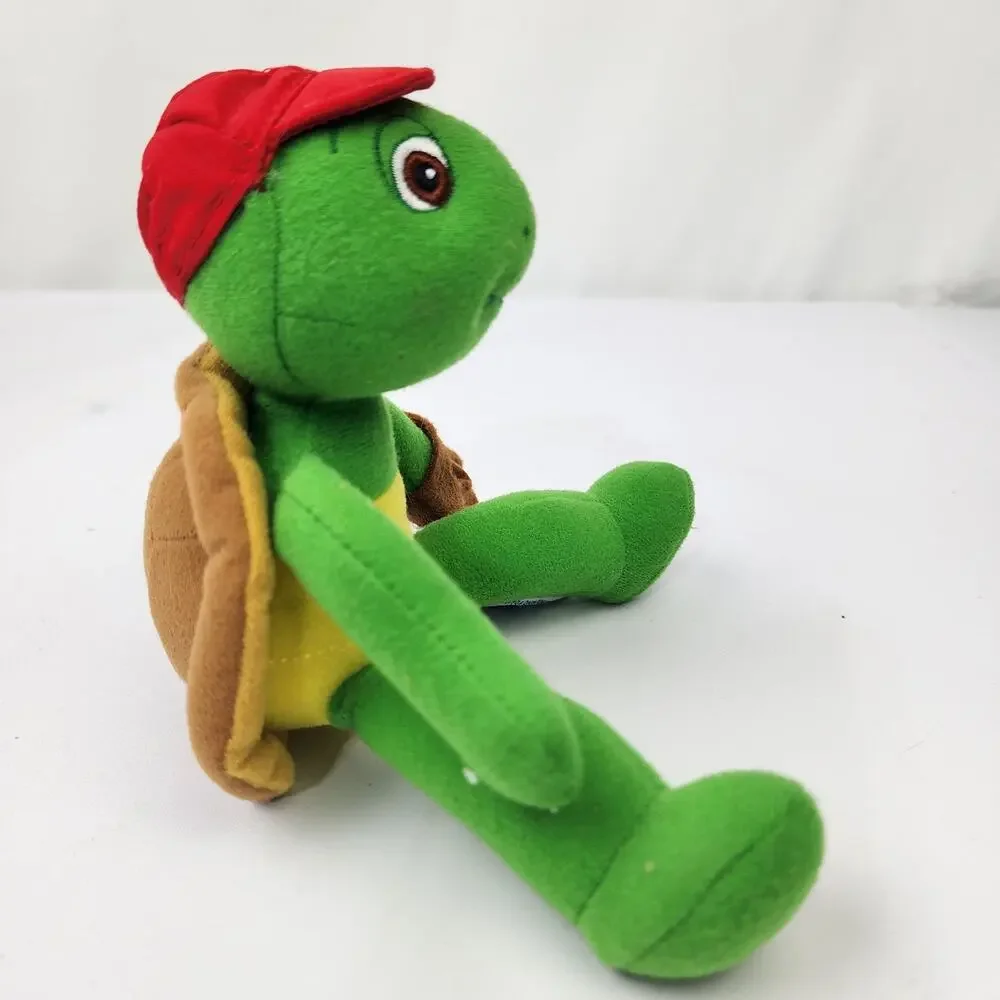 Eden Plush Franklin The Turtle Plays Baseball 8.5” Red Ball Cap & Baseball Mitt